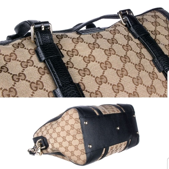 100% Auth Gucci Boston GG Canvas Satchel Bag - Picture 4 of 8